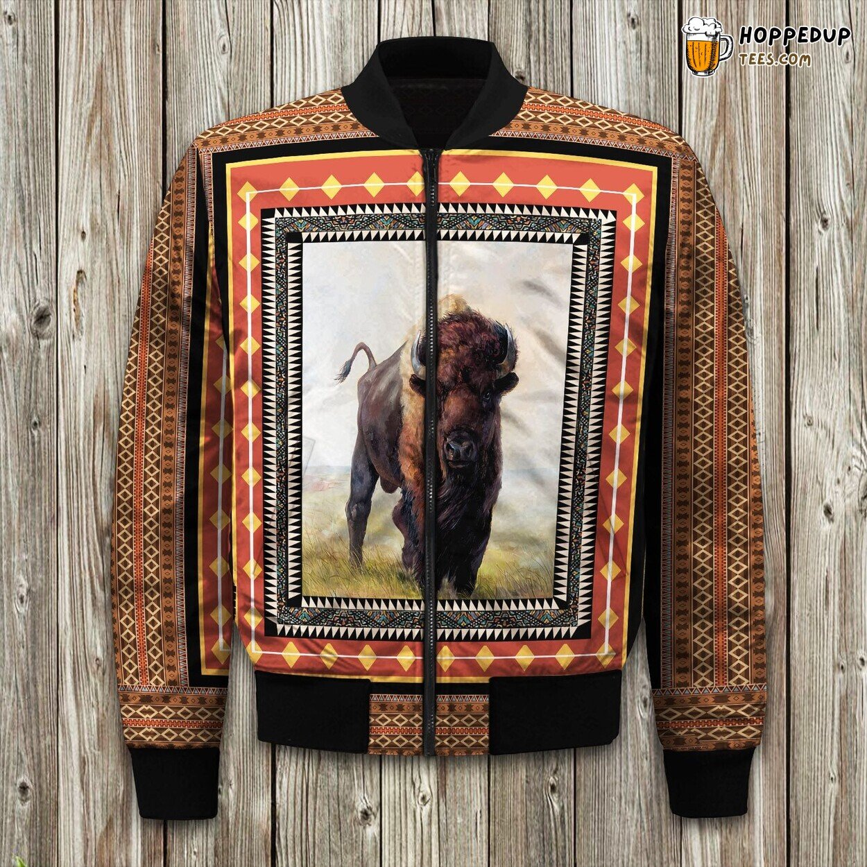 Majestic Buffalo Presence Winter Bomber Jacket Tailored Unique Elegance Precision