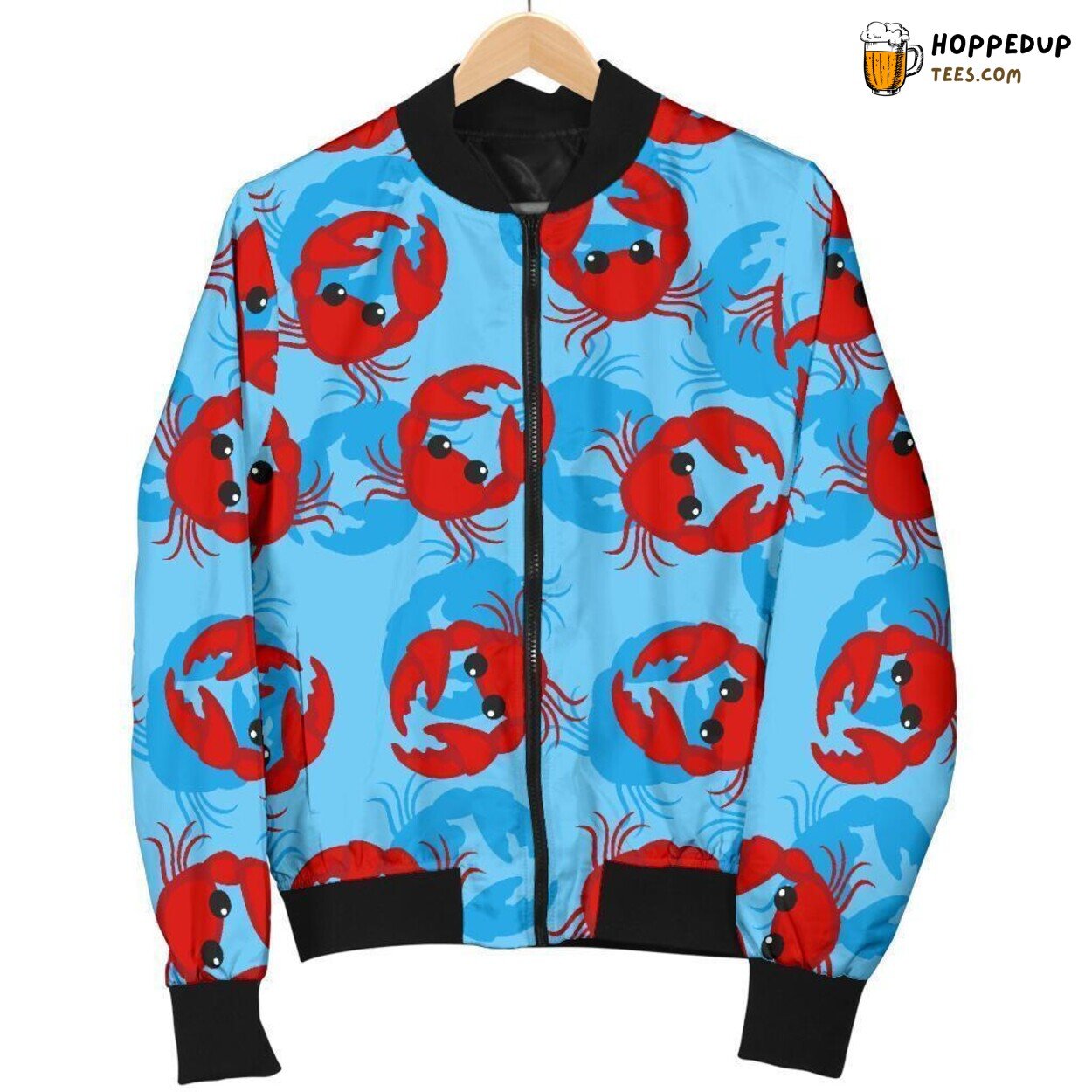 Majestic Crab Essence Men’s Bomber Jacket Unique Design Pattern Display Majestic Crab Essence Men’s Bomber Jacket Unique Design Pattern Display