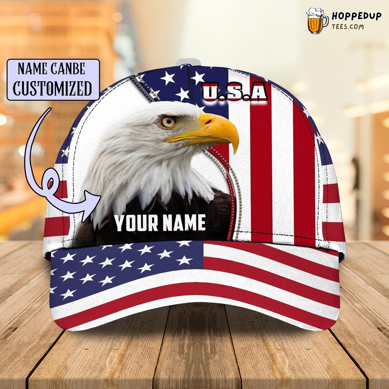 Majestic Eagle USA Flag 3D Classic Cap Personalized Unique Look