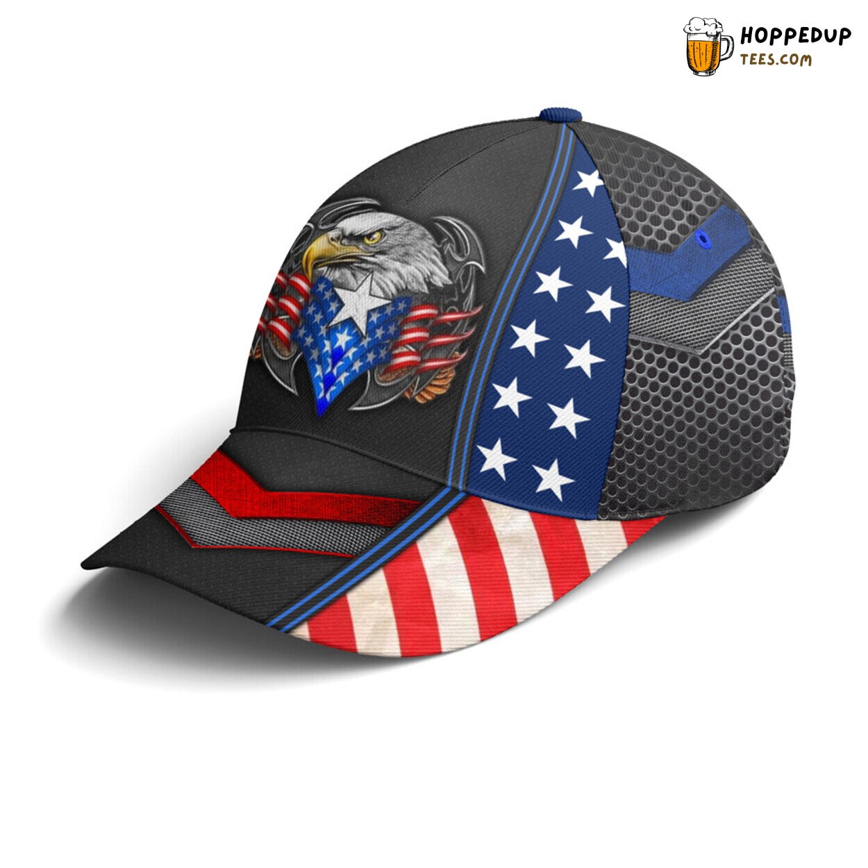 Majestic Eagles Symbolizing America Metallic Baseball Cap