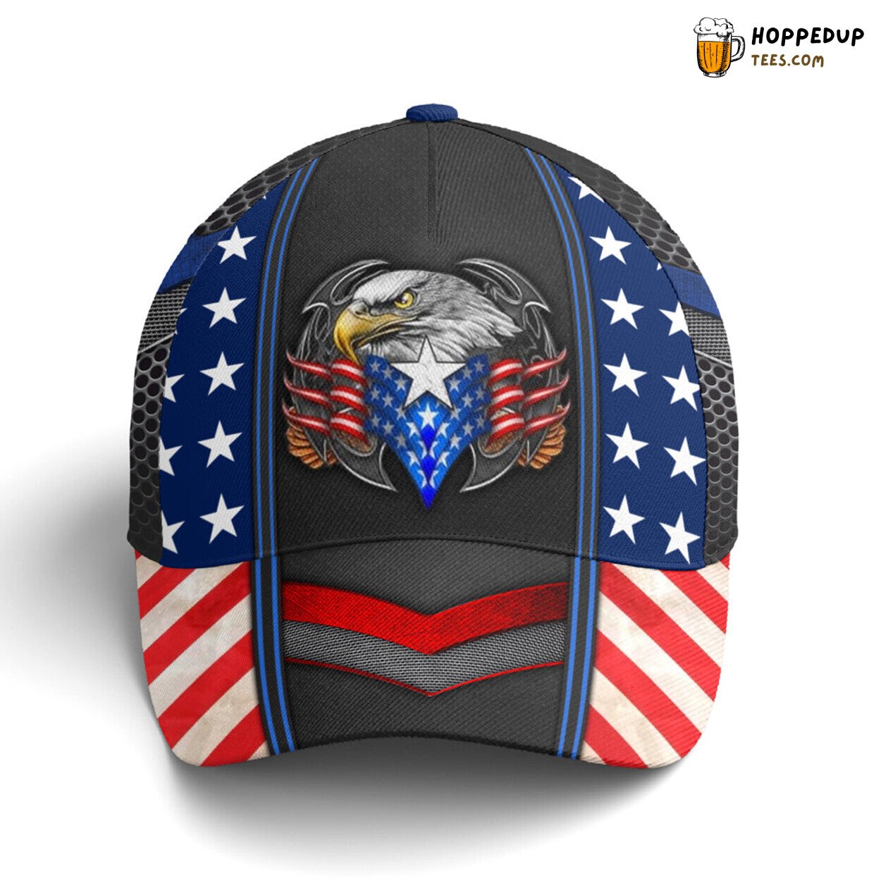Majestic Eagles Symbolizing America Metallic Baseball Cap Majestic Eagles Symbolizing America Metallic Baseball Cap