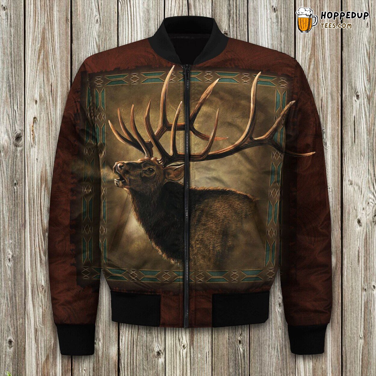 Majestic Elk Lodge Representation Bomber Jackets Winter Perfect