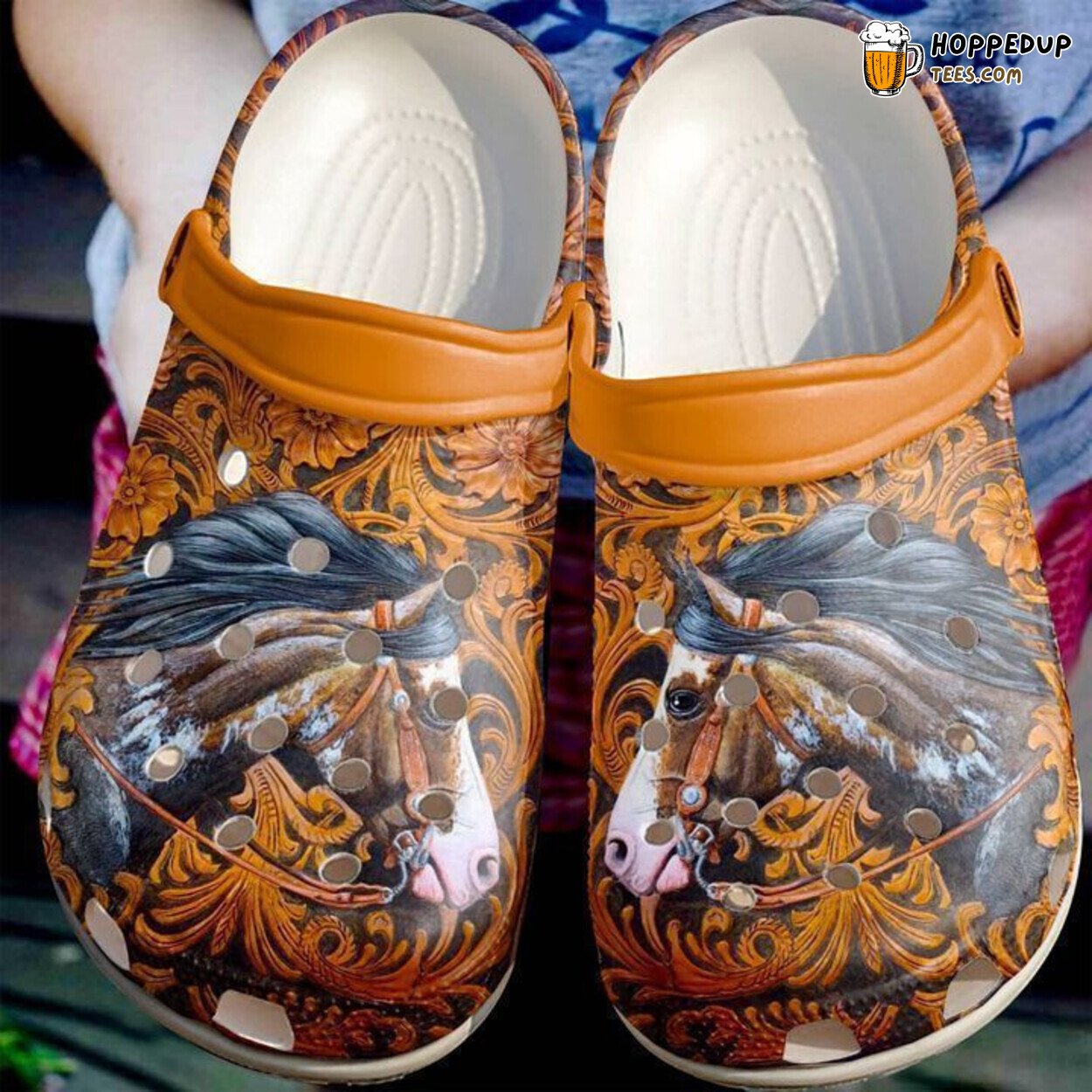 Majestic Horse Inspired Elegant Artwork Classic Durable Clogs Shoes