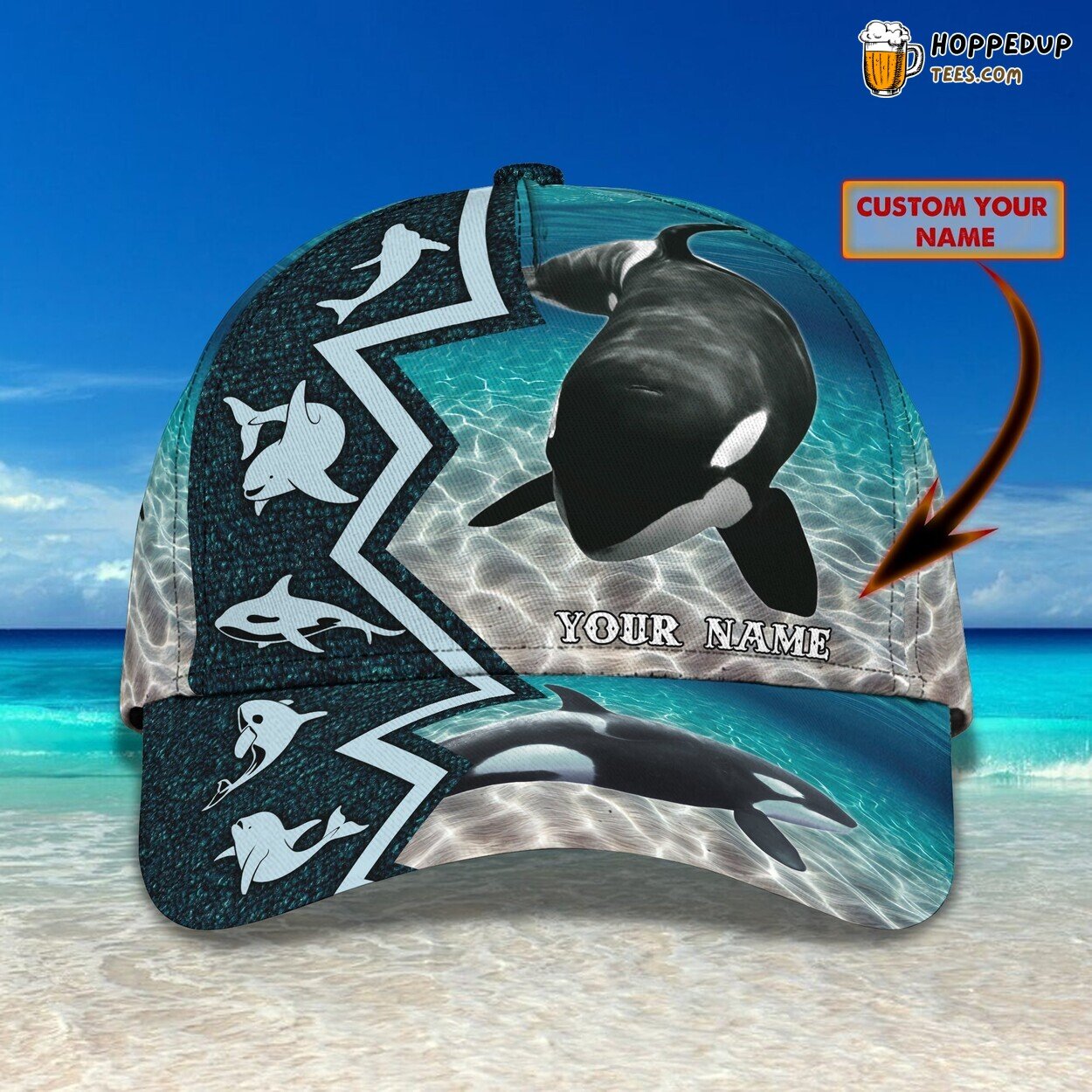 Majestic Killer Whale 3D Classic Cap Personalized Unique Design Name