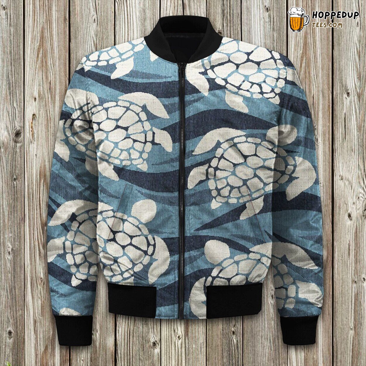 Majestic Sea Turtle Journey Winter Bomber Jacket Ocean Wonder Fashion