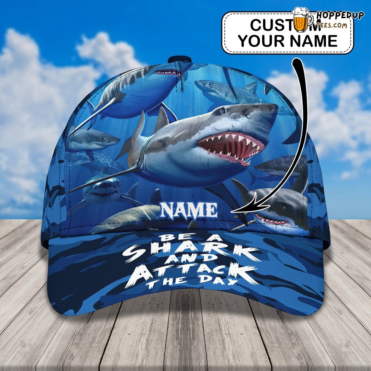 Majestic Shark Edition 3D Classic Cap Personalized Unique Name Design