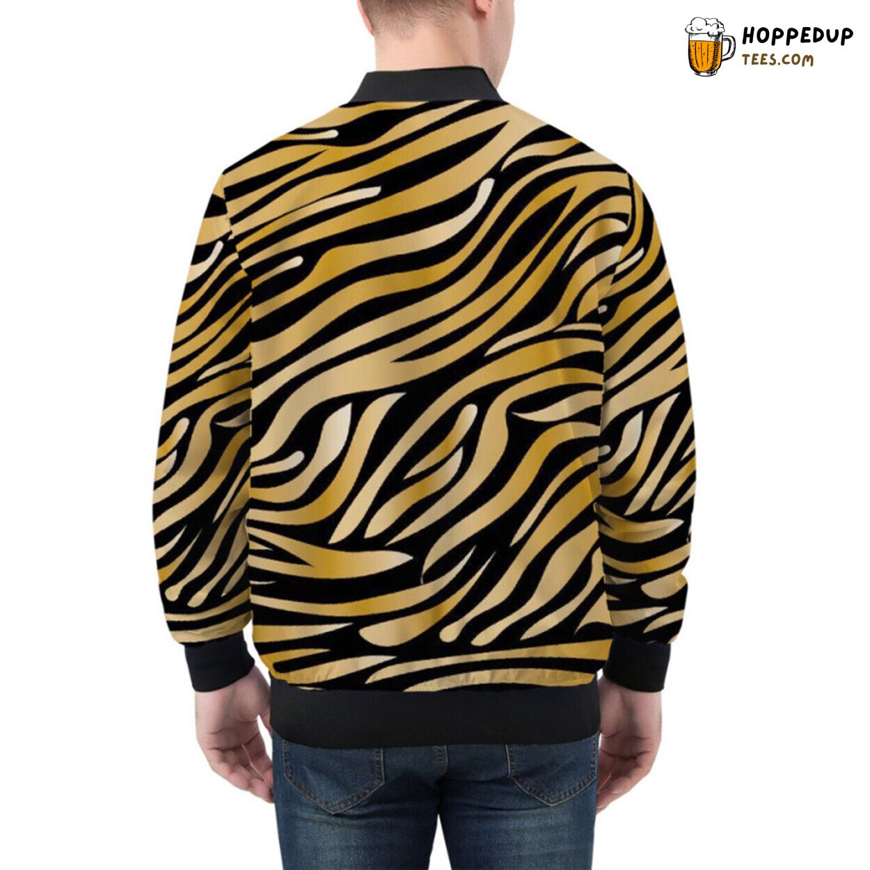 Majestic Tiger Pattern Craftsmanship Expressed in a Bomber Jacket