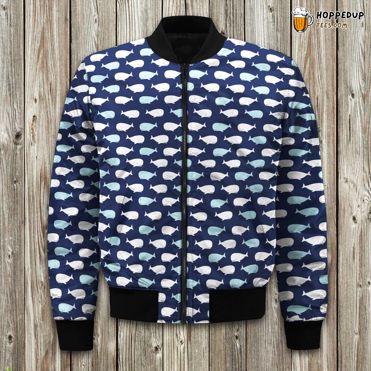 Majestic Whale Ocean Design Winter Bomber Jacket Deep Sea Beauty