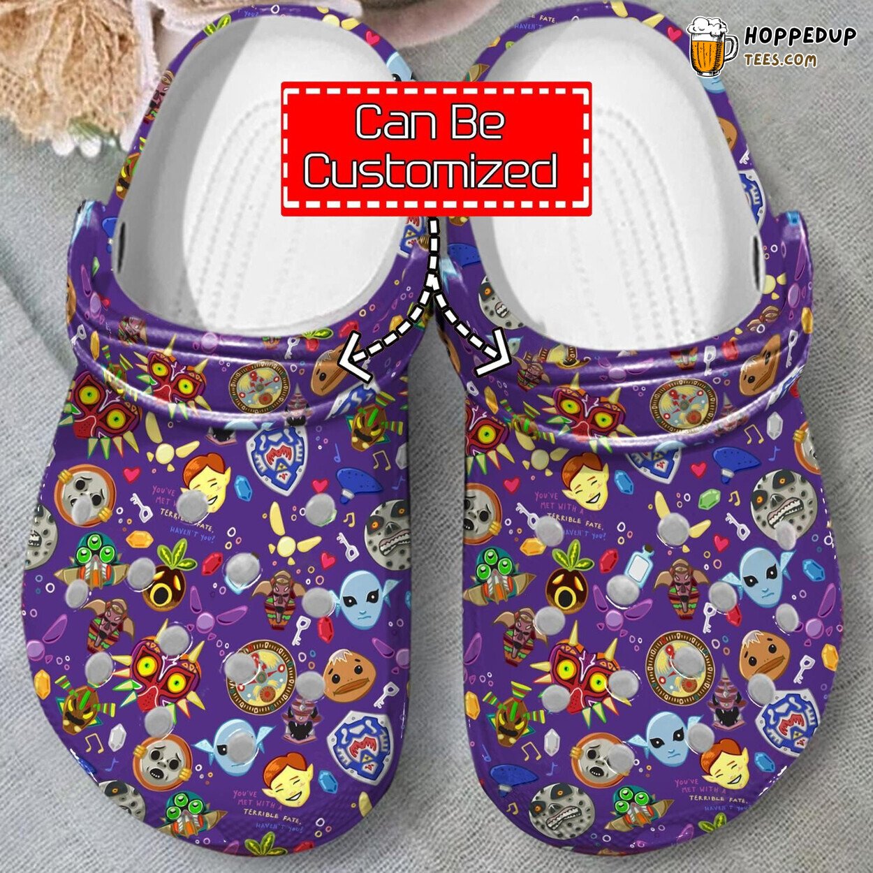 Majora Mask Pattern Croc Style Comfortable Clogs Gaming Inspired Shoes
