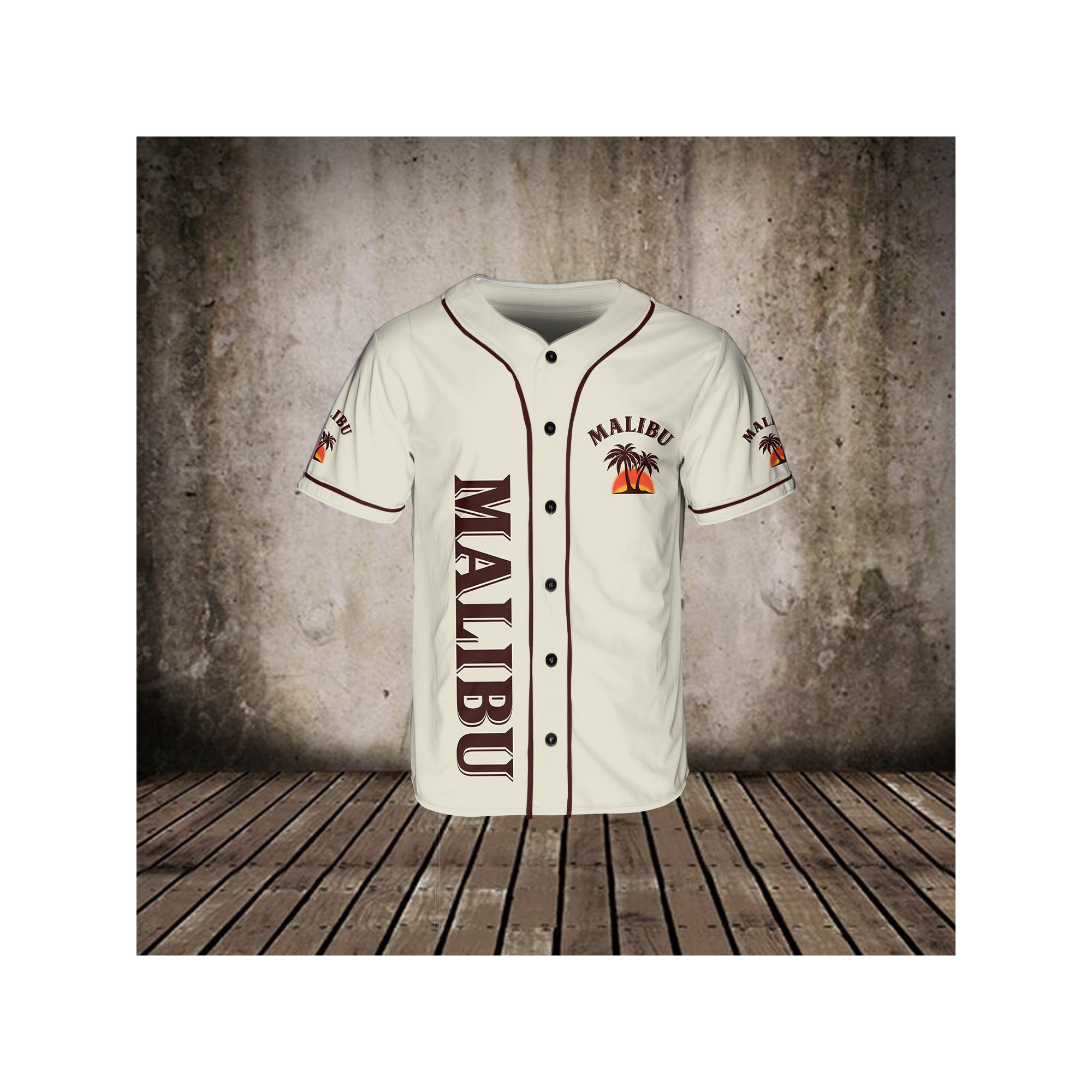 Malibu Beer Lovers Themed Baseball Jersey Shirt HU