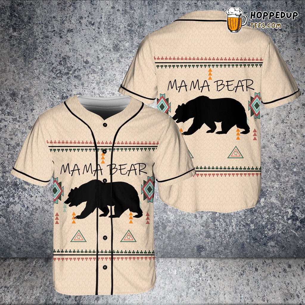 Mama Bear Native Symbol Native American Baseball Tee Jersey Shirt Printed 3D