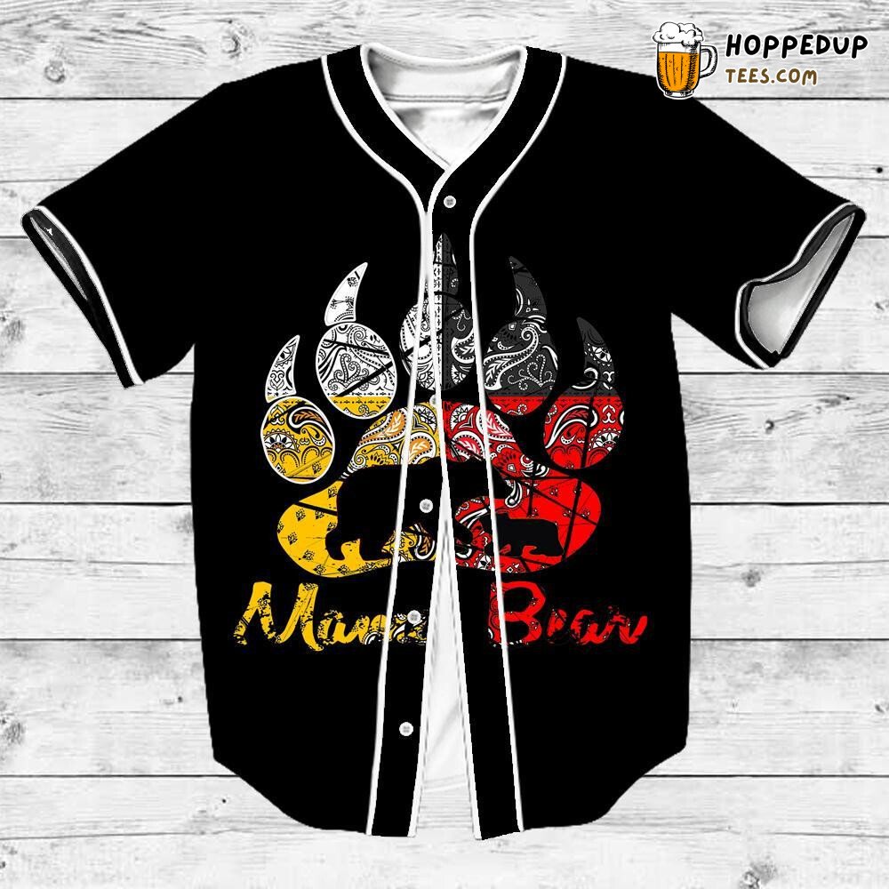 Mama Bear Paisley American Baseball Tee Jersey Shirts 3D Printed