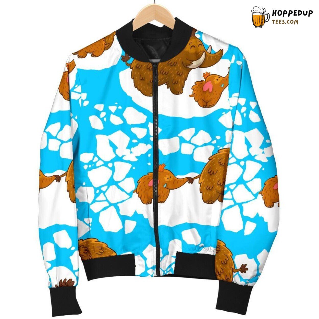 Mammoth from the Ice Age Era Men’s Bomber Jacket Distinct Pattern Showcase