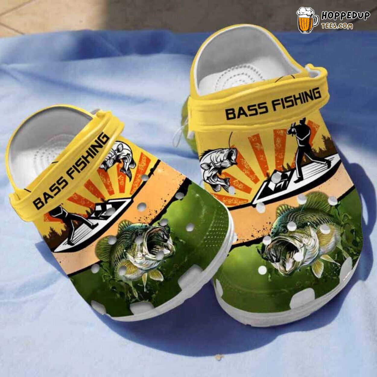 Man And Bass Fishing Clogs Birthday Christmas Gifts Men Footwear
