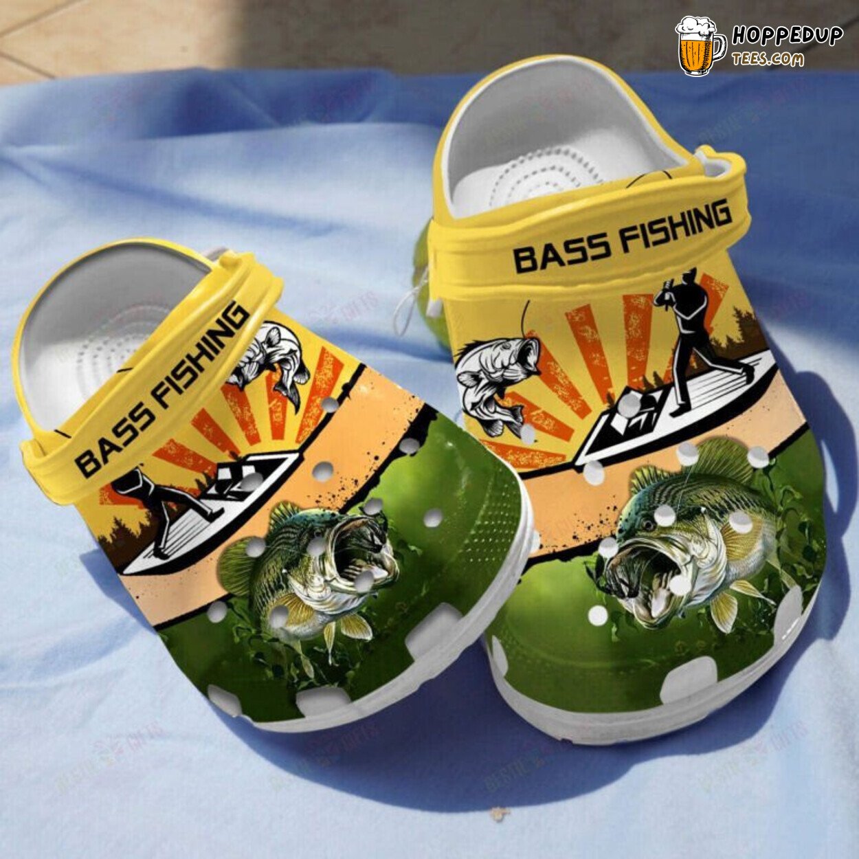 Man Bass Fishing Themed Clogs Perfect Gift Men Father Brother Son
