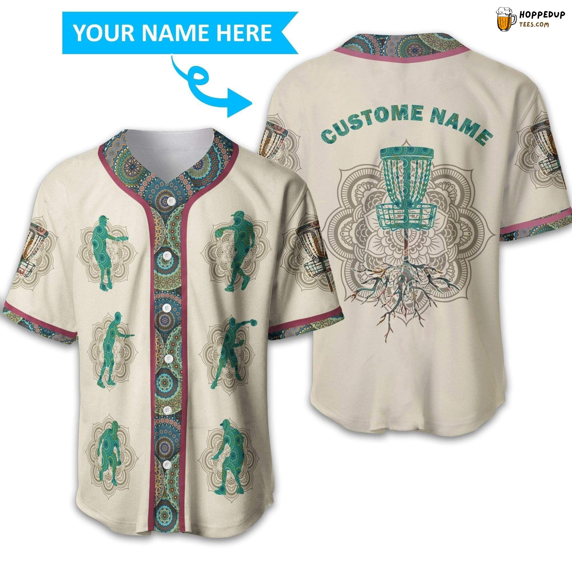 Mandala Disc Golf Inspired Design Baseball Jersey Personalized Unique Look