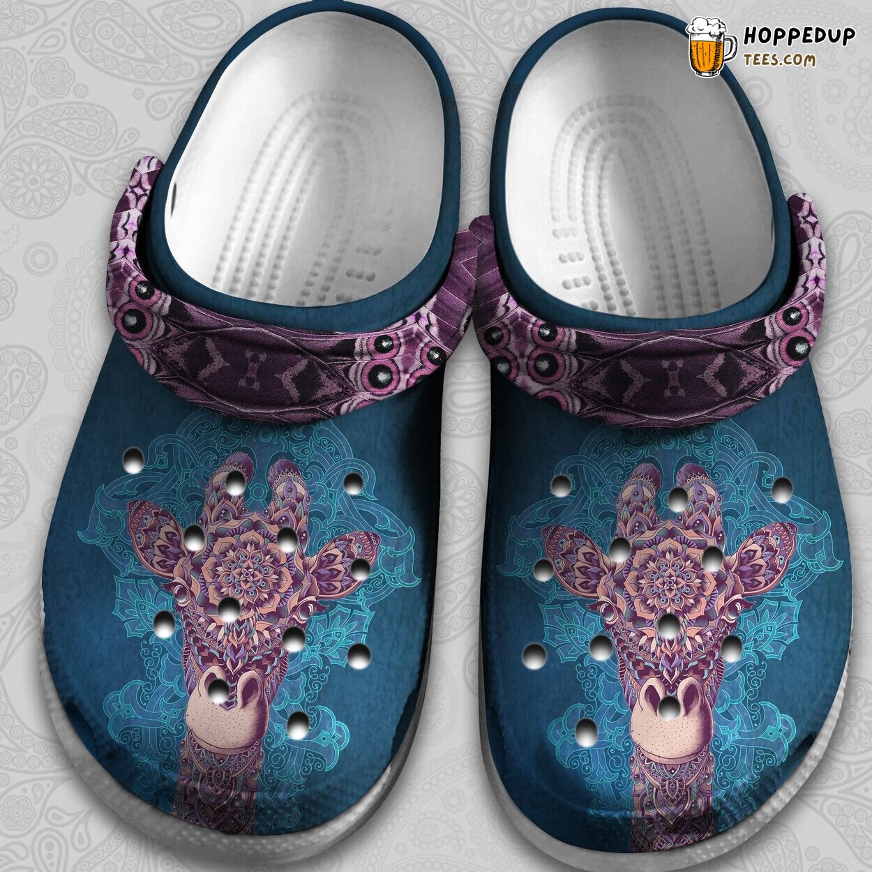 Mandala Giraffe Art Life Themed Comfortable Clogs Shoes Gift