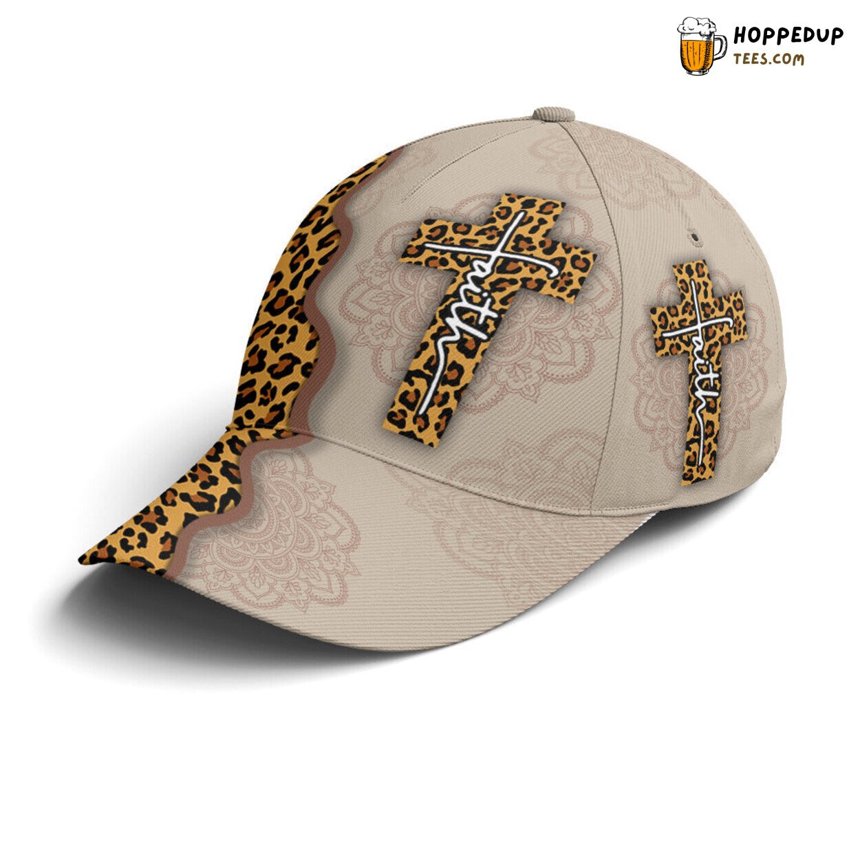 Mandala Inspired Leopard Crossover Faith Unique Baseball Cap Design