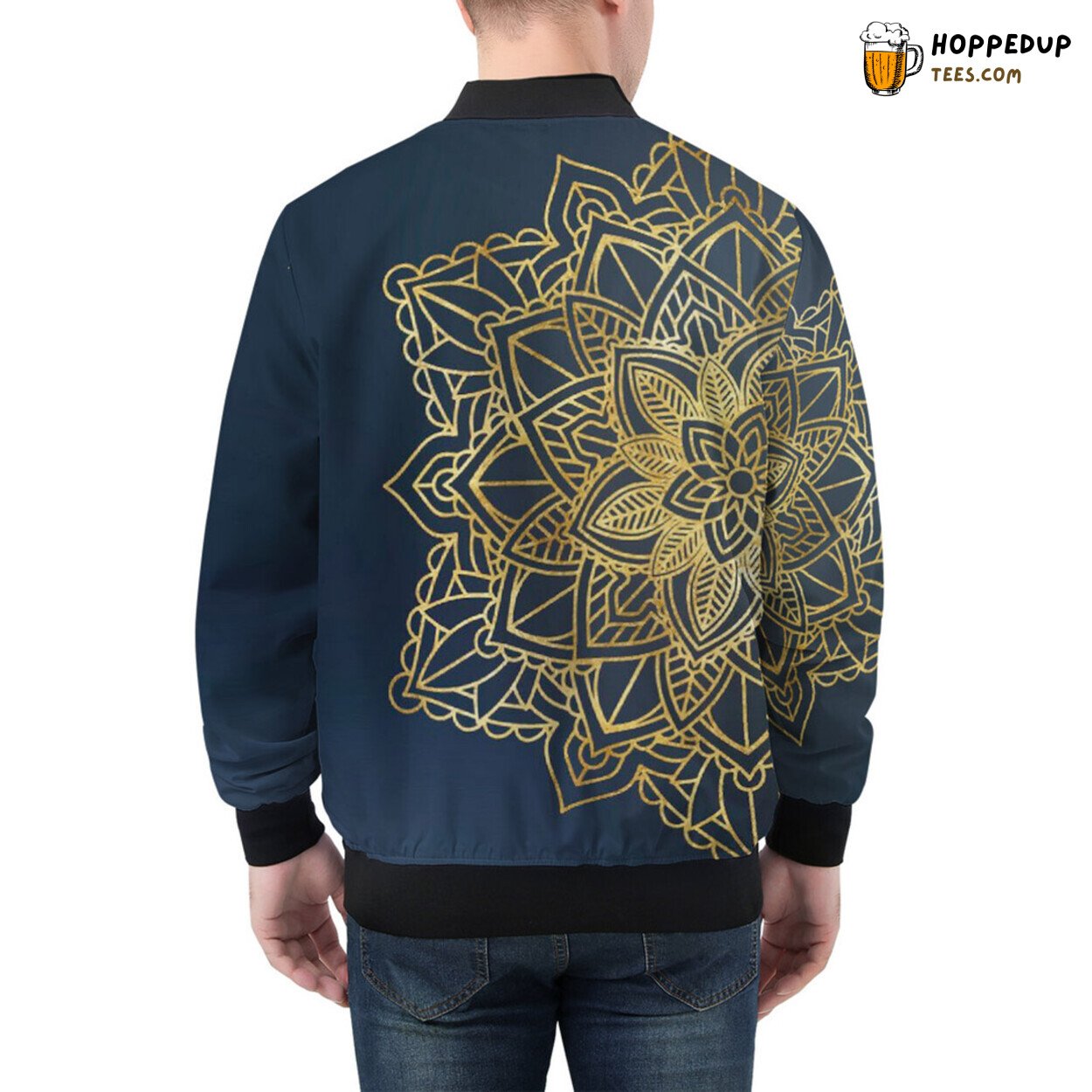 Mandala Patterns Celebrate Floral Ethnicity on Men’s Bomber Jacket