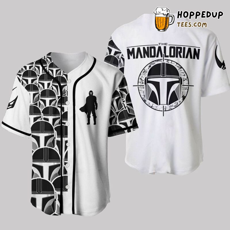 Mandalorian Helmet Star Wars White 3D Print Baseball Jersey Cool