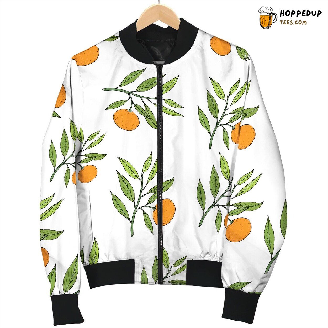 Mandarine Seamless Pattern Bomber Jacket