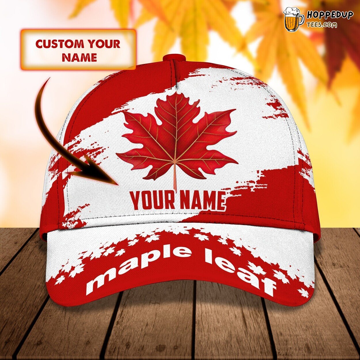 Maple Leaf Tribute 3D Classic Cap Personalized Unique Name Design