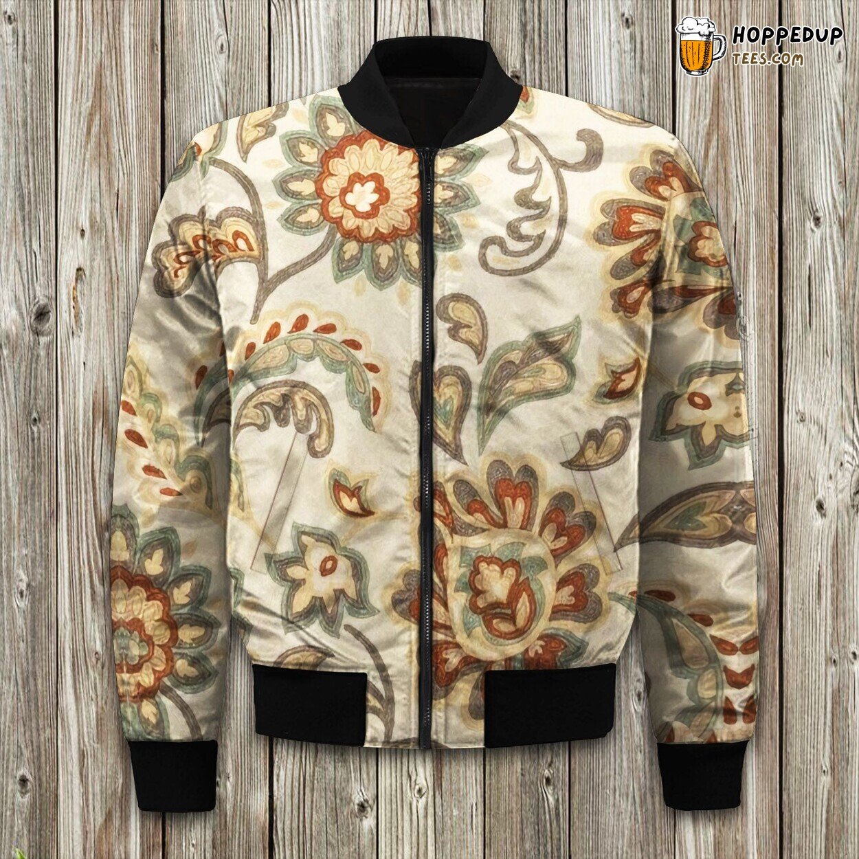 Maples Floral Art Winter Bomber Jacket Autumn Inspired Fashion Look