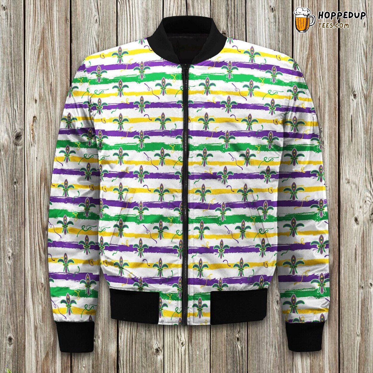 Mardi Gras Festive Pattern Bomber Winter Jacket Unique Design