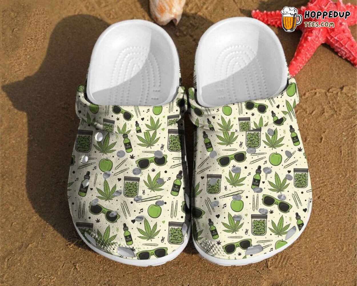 Marijuana Leaf Pattern Weed Plant Unisex Comfortable Unique Clogs