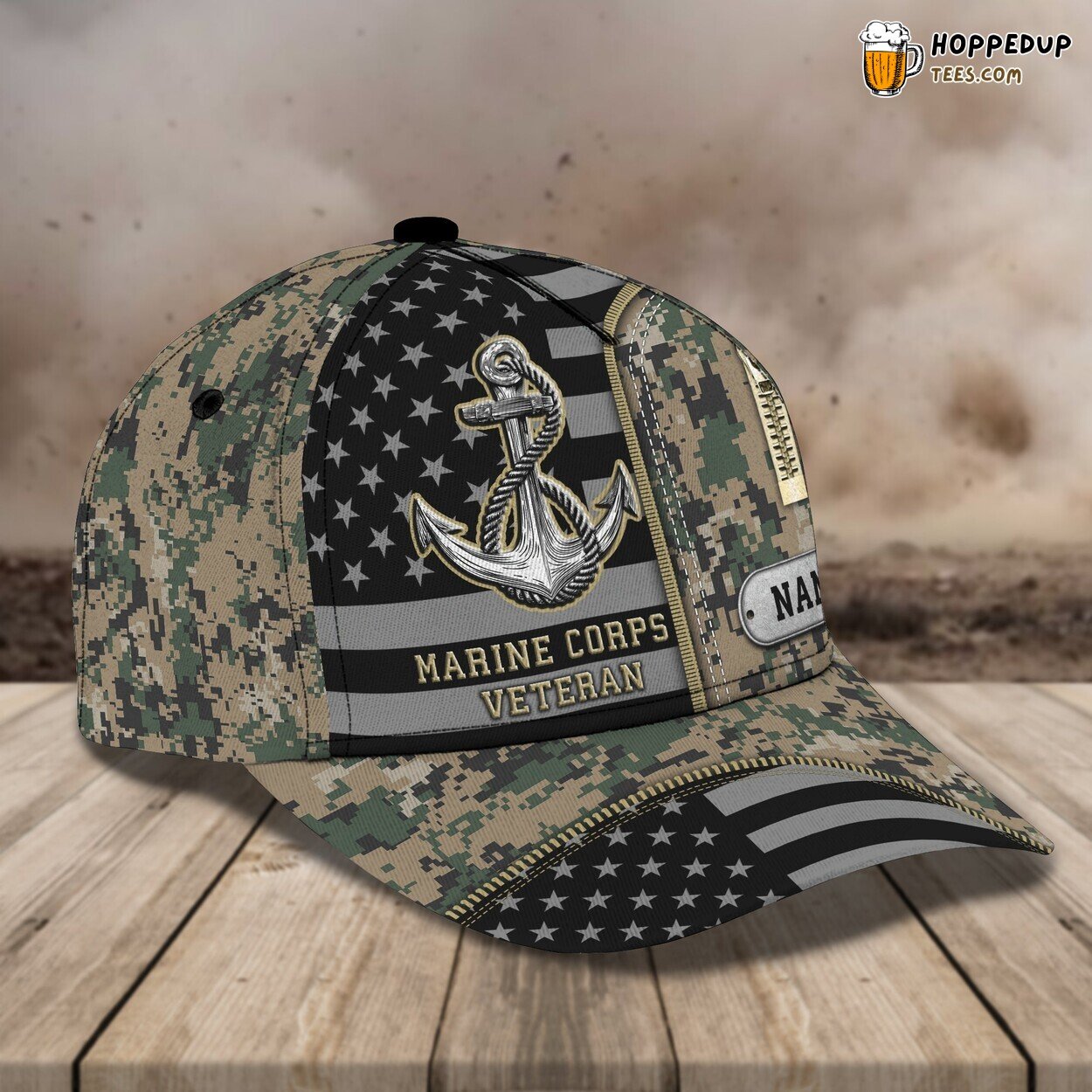 Marine Corps Veterans Tribute 3D Classic Cap Personalized Name Design