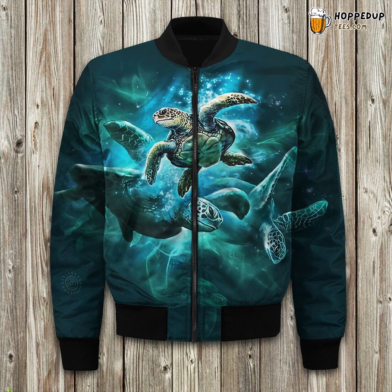 Marine Life Sea Turtle Surf Winter Jacket Trendy Bomber Design Wear