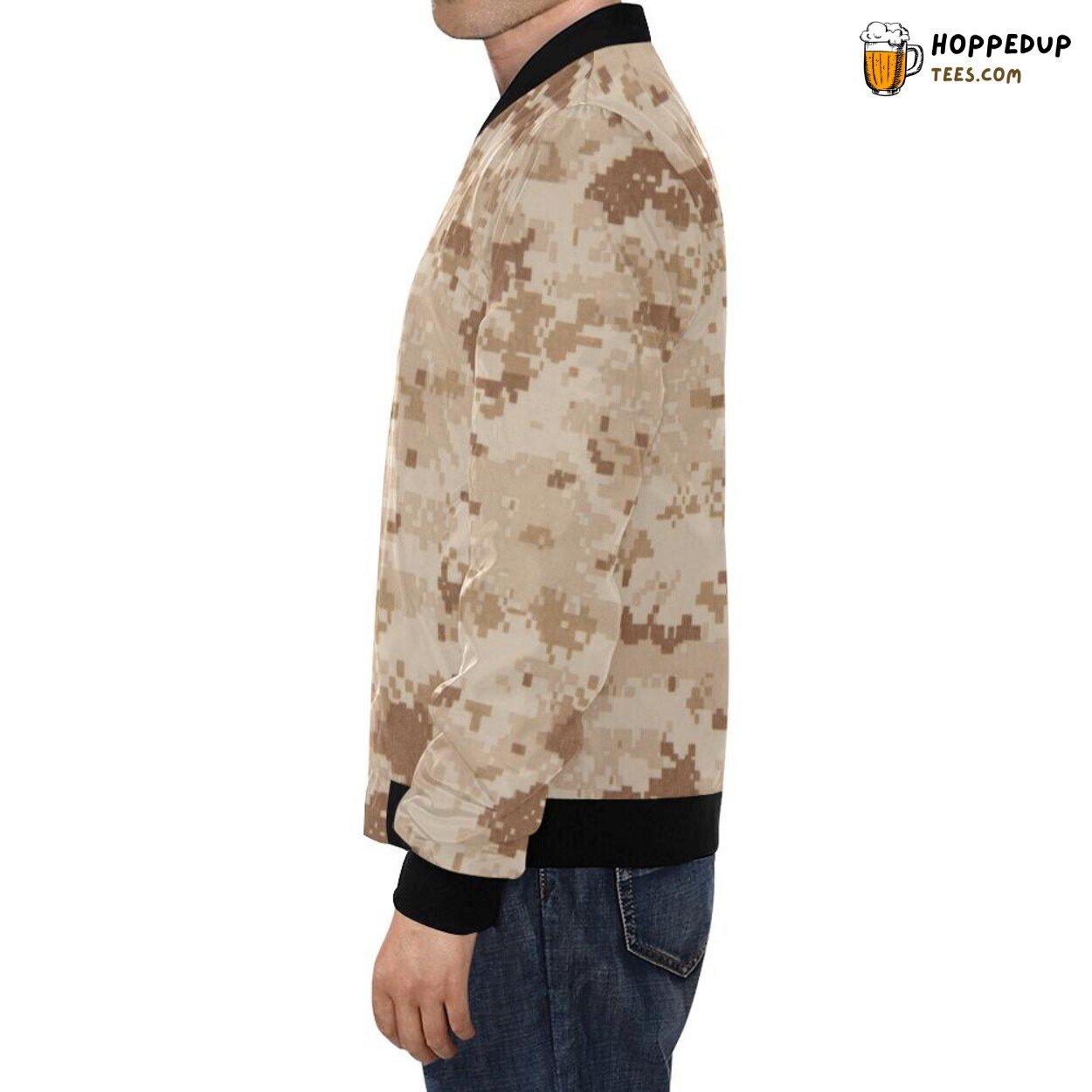 Marine Military Camo Pattern Men’s Bomber Jacket Camouflage Print