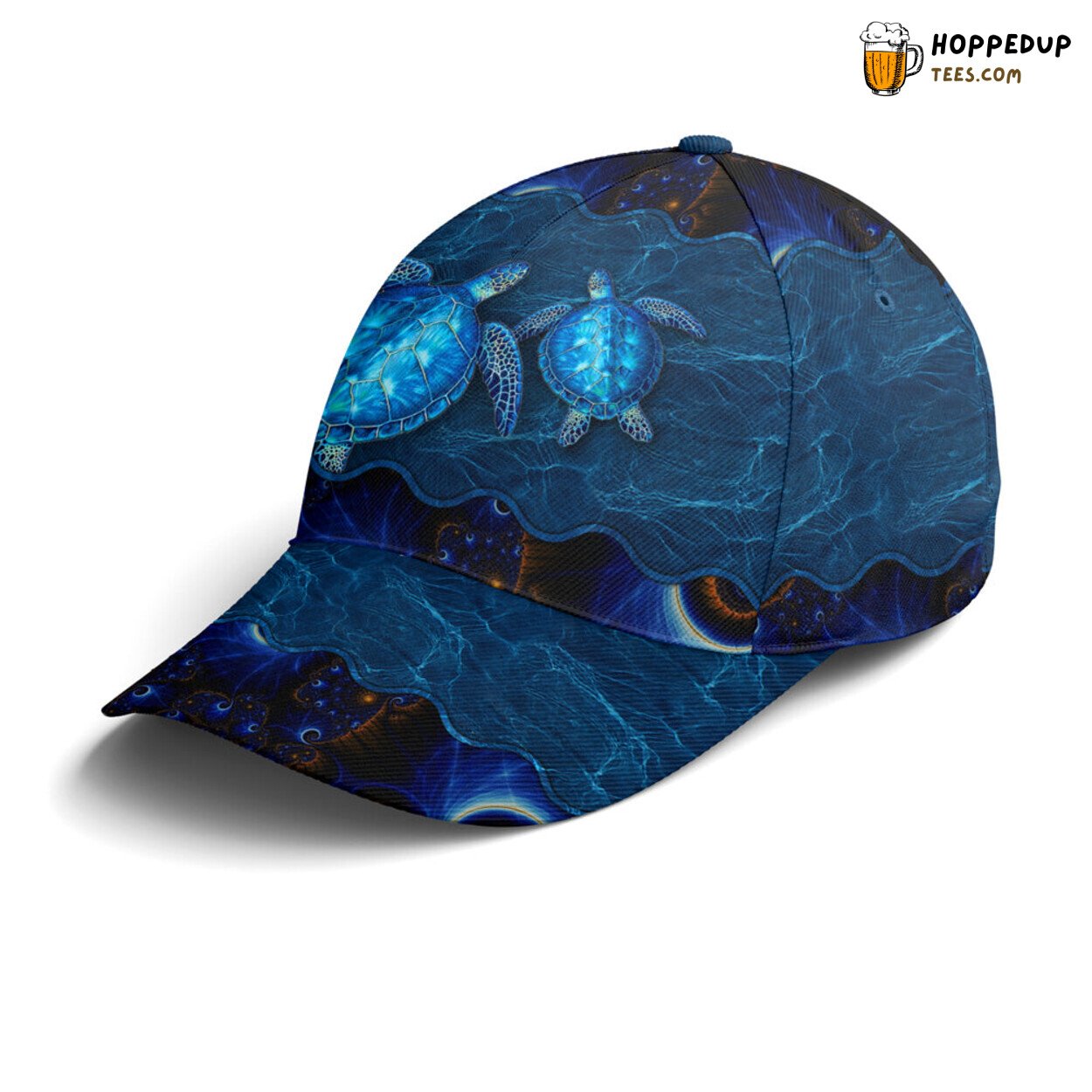 Marine Tribute Sea Turtle Oceanic Print Unique Design Statement Cap