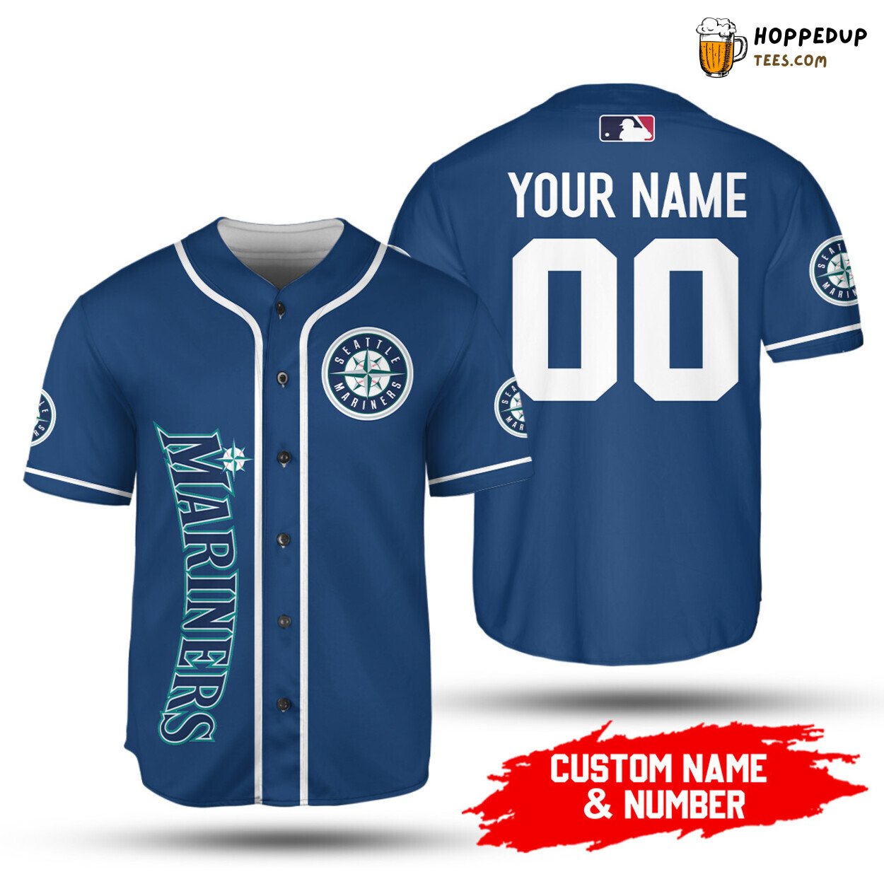 Mariners Custom Name Number Baseball Jersey Unisex MLB Seattle Style