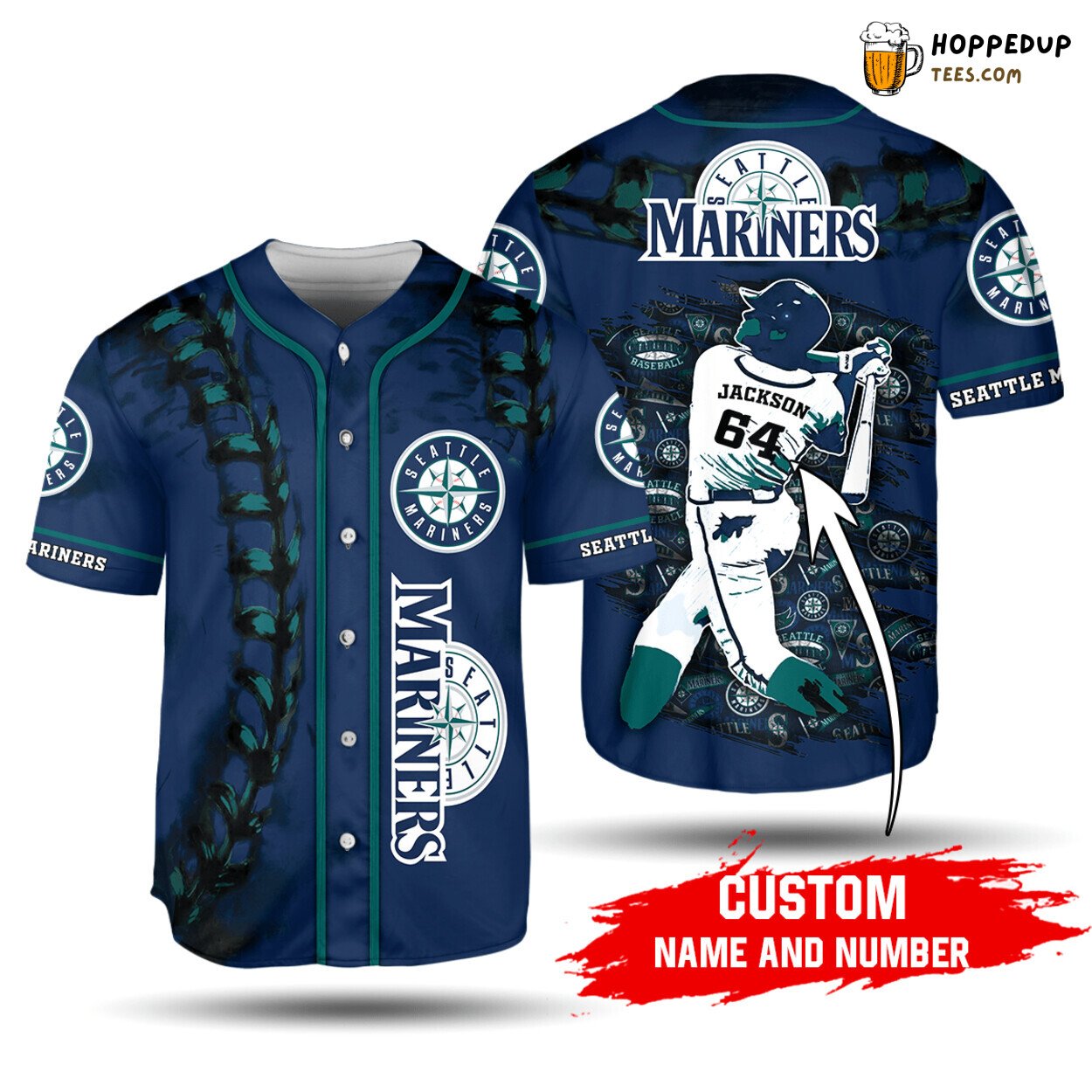 Mariners Name Number Tailored Baseball Jersey Unisex MLB Seattle Fans