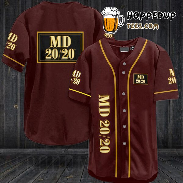 Maroon Baseball Jersey Inspired by MD 20/20 Wines Unique Design Edition
