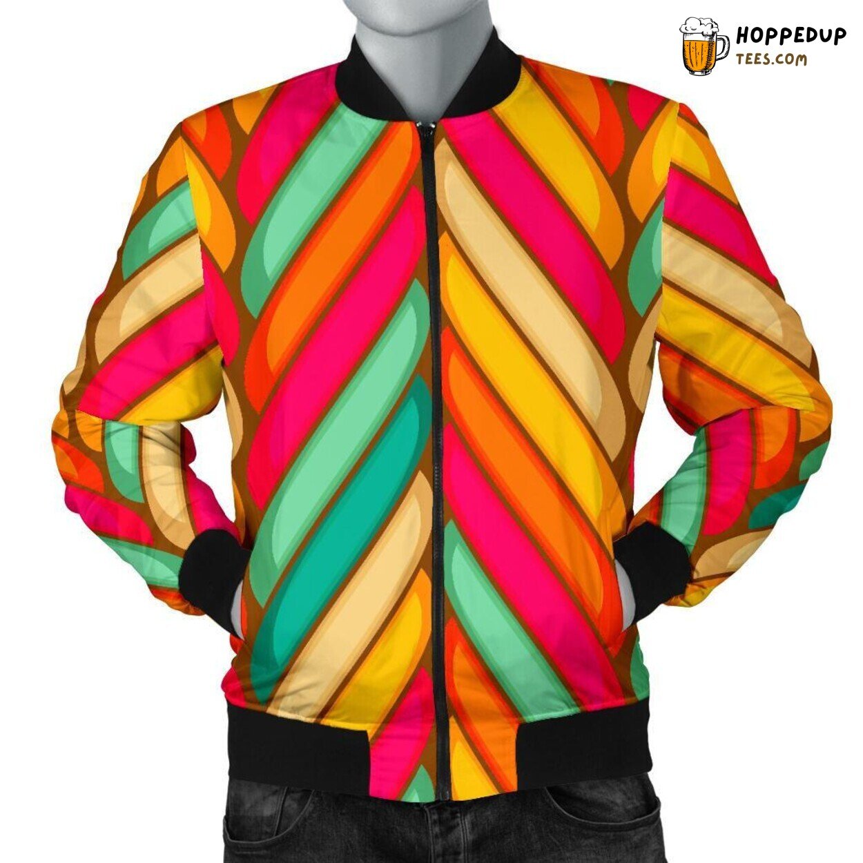 Marshmallow Sweet Delight Men’s Bomber Jacket Distinct Pattern Design Art