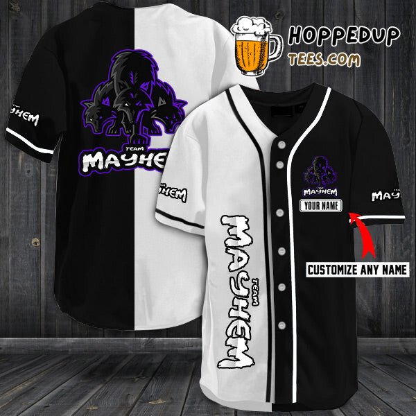 Mayhem Team Inspired Unique Baseball Jersey Personalized Distinctive Style