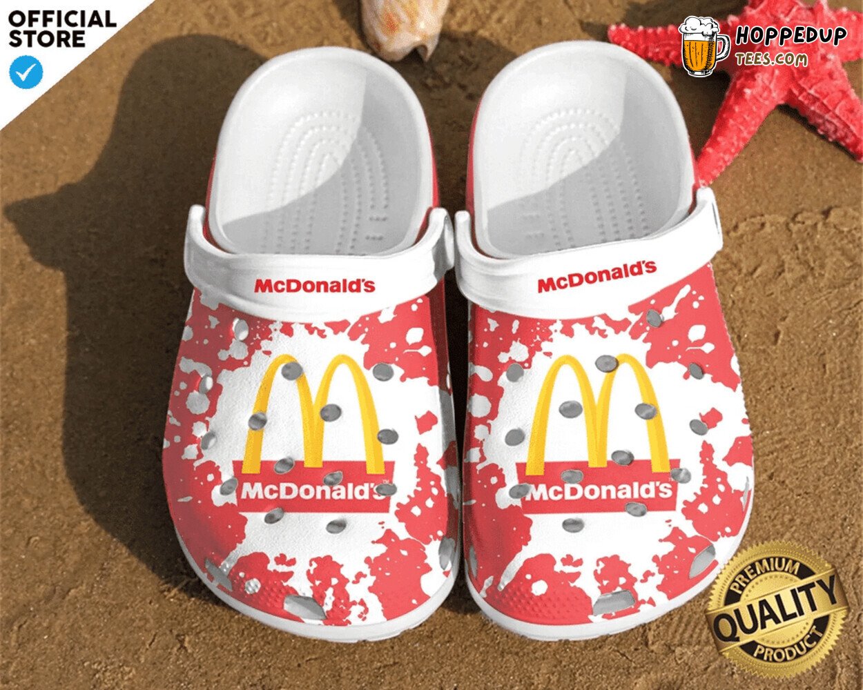 Mcdnalds Fast Food Theme Inspired Unique Design Clog Shoes