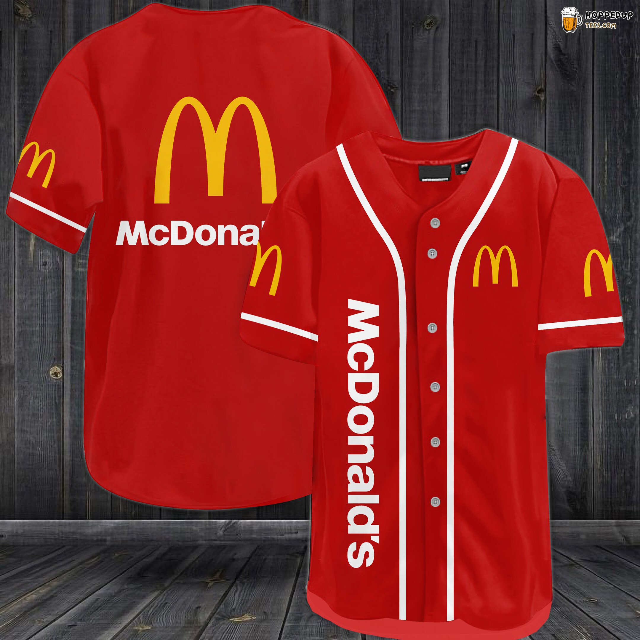 McDonald’s Red Theme Fast Food 3D Baseball Tee Jersey Classic