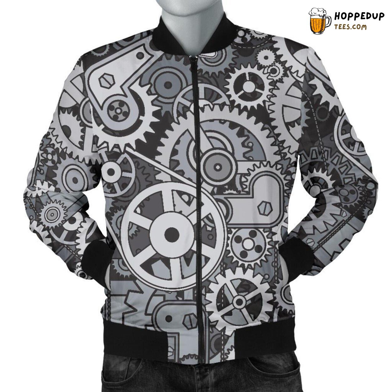 Mechanic Tools Inspired Unique Design Men’s Bomber Jacket Pattern Showcase
