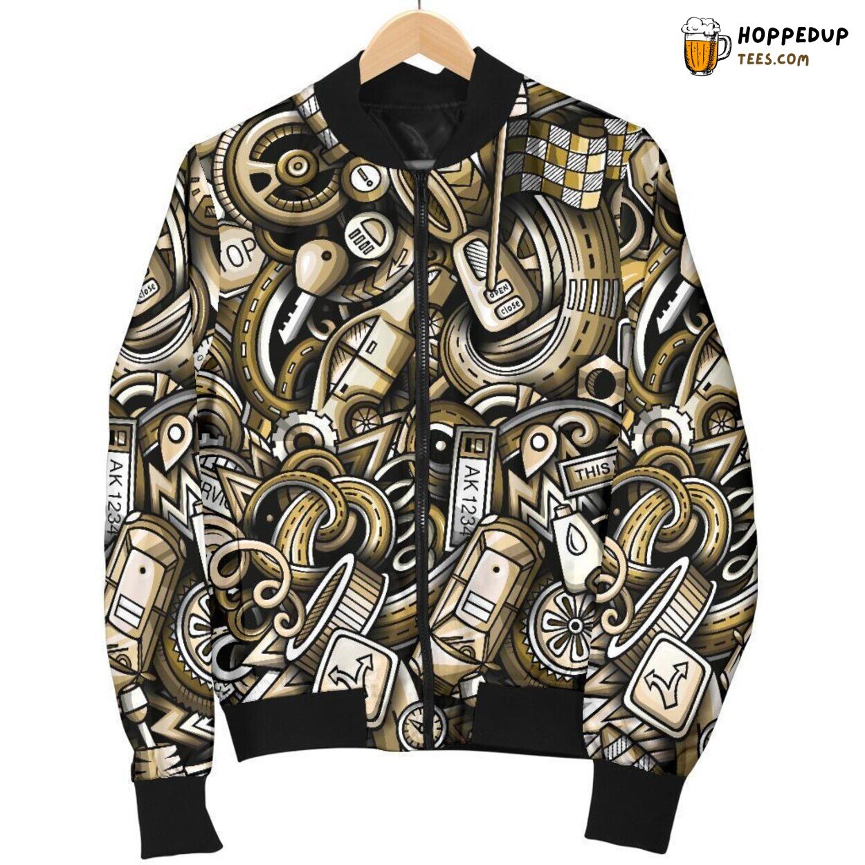 Mechanic Tools Showcase Men’s Bomber Jacket Unique Pattern Design Art Mechanic Tools Showcase Men’s Bomber Jacket Unique Pattern Design Art