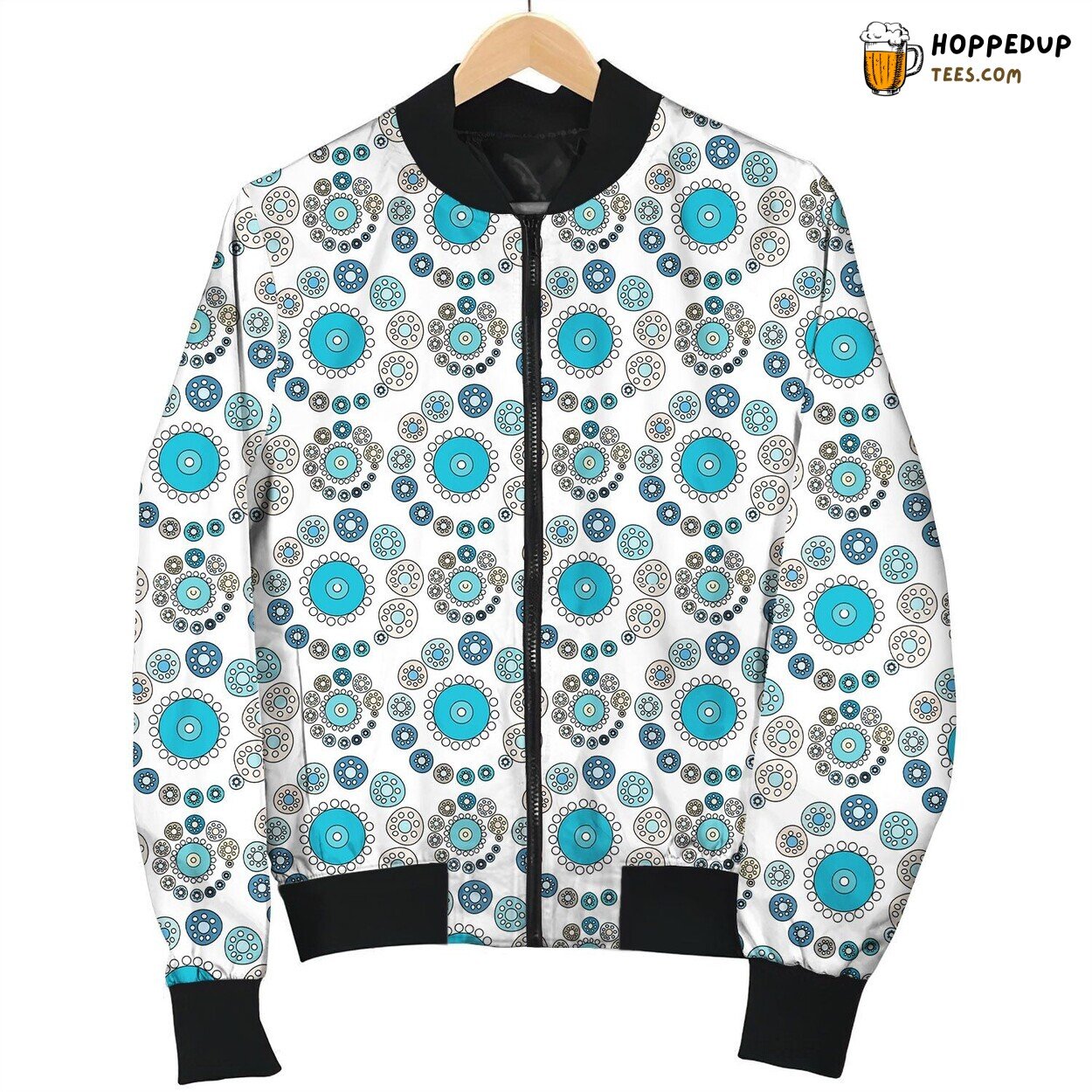 Medallion Blue Pattern Bomber Jacket
