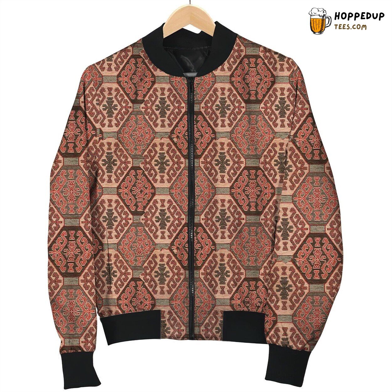 Medallion Style Pattern Bomber Jacket
