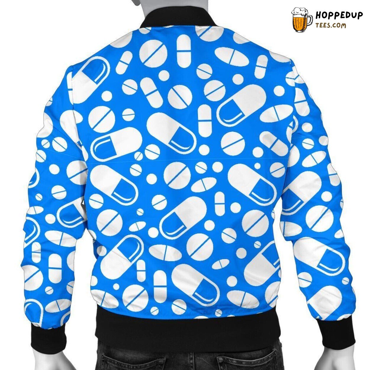 Medical Pharmacy Essential Tools Men’s Bomber Jacket Pattern Design Tribute