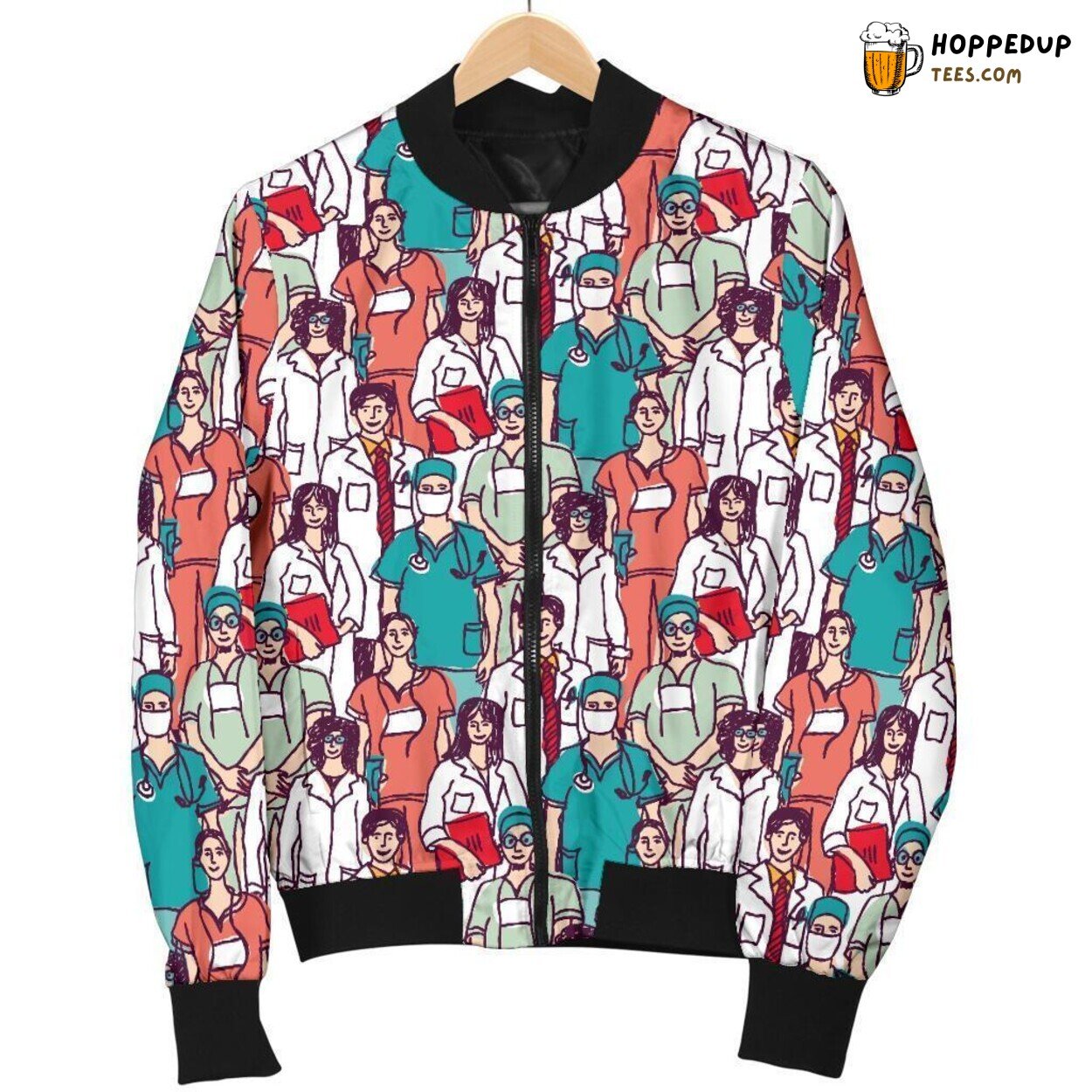 Medical Professionals Tribute Men’s Bomber Jacket Unique Design Pattern Art
