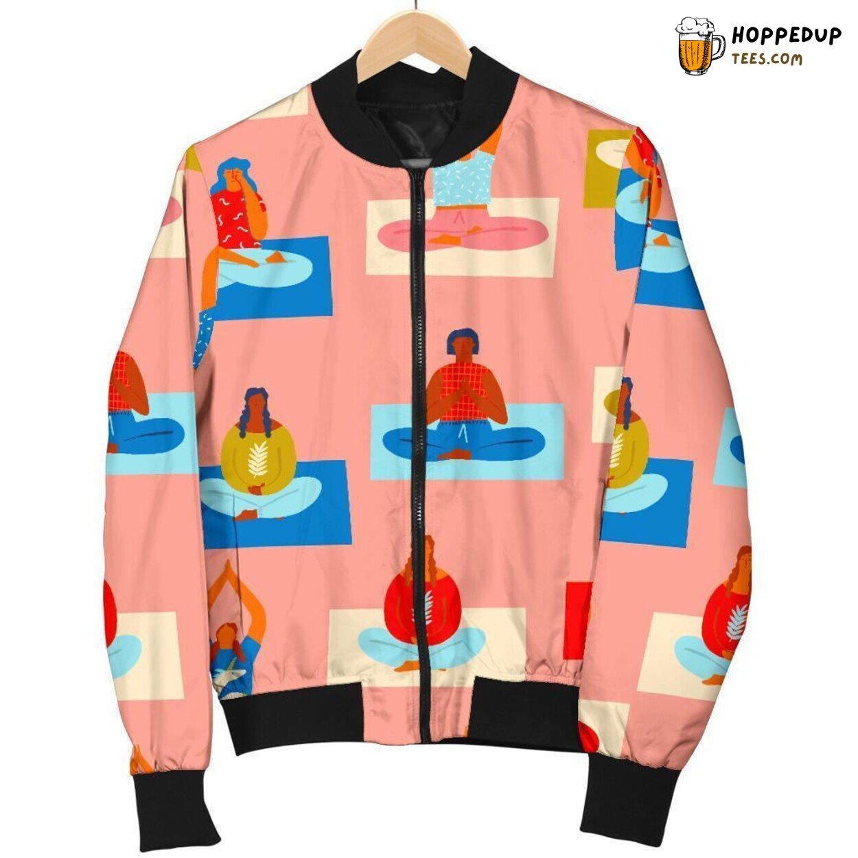 Meditation Essence Yoga Tribute Men’s Bomber Jacket Unique Pattern Display