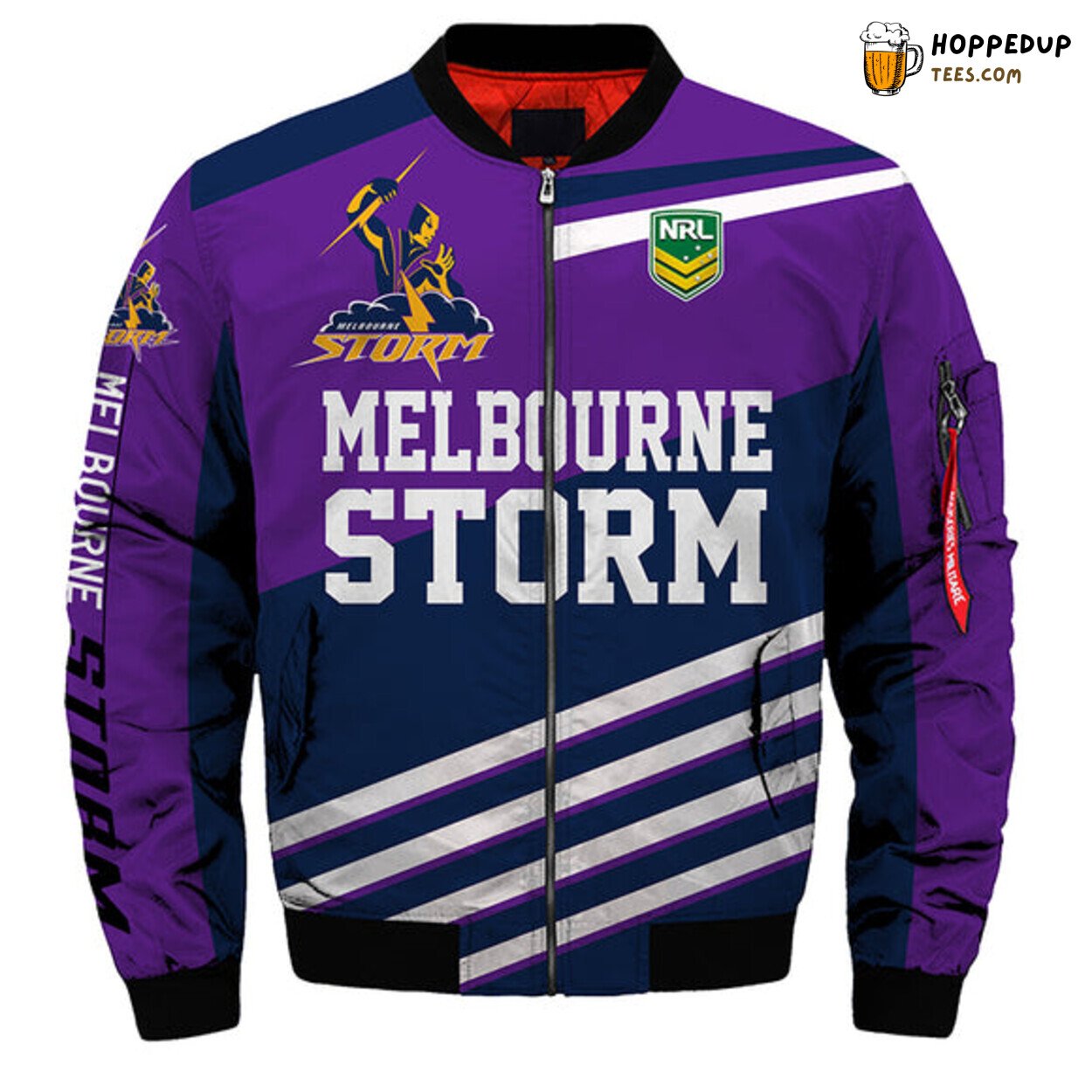 Melbourne Storm Men’s Classic 3D Full-zip Bomber Jacket Series Look Design
