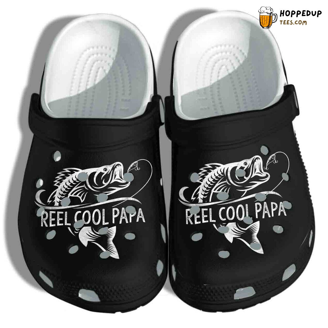 Men Reel Cool Papa Fishing Custom Shoes Clogs Fathers Day Fisherman