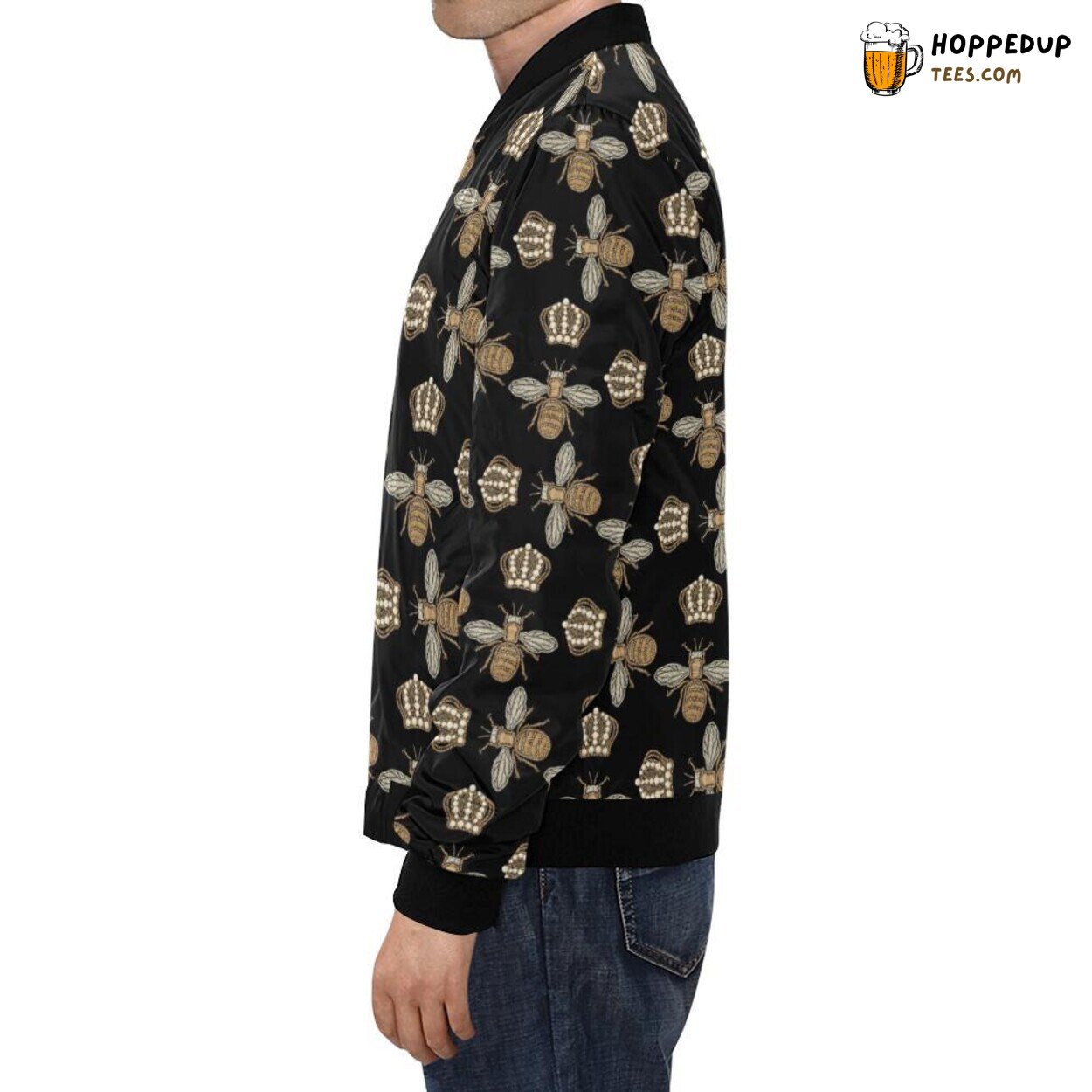 Men’s Bomber Jacket Bee Honey Gifts Exclusive Pattern Print